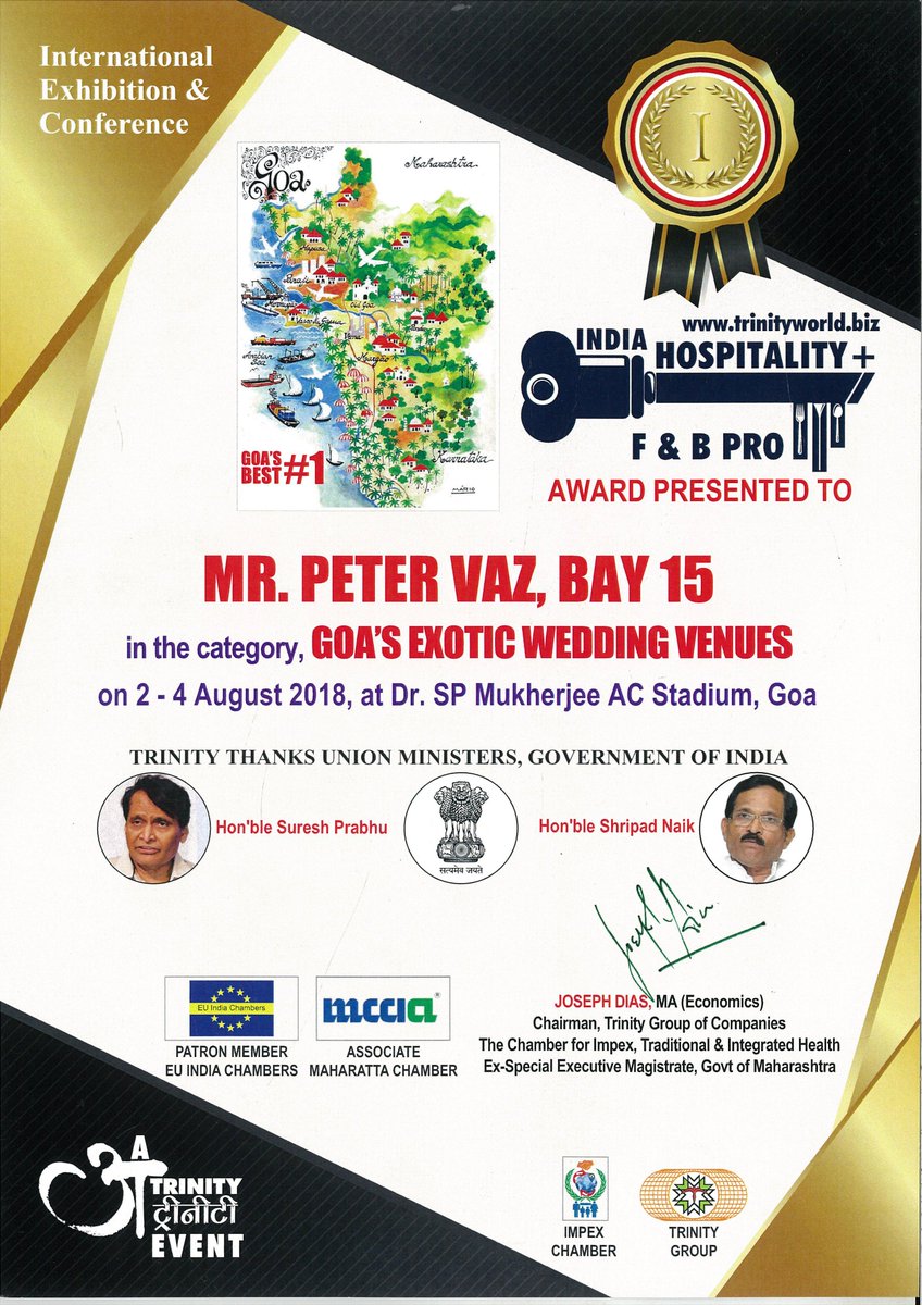 bay15cabanas's tweet photo. We are super stoked on winning at @trinityworldsm Hospitality Expo. 
#Bay15 #IndiaHospitalityExpo2018 #HospitalityExpoGoa #HospitalityandFoodExpoGoa #GuinnessWorldRecord https://t.co/RICfmOsZg7