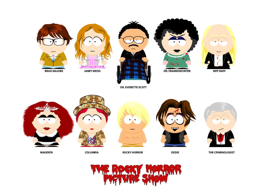 So come on down to South Park &amp; meet some friends of mine 💋👠
🖌 FearOfTheBlackWolf   
#RockyHorrorAU #FanArtFriday