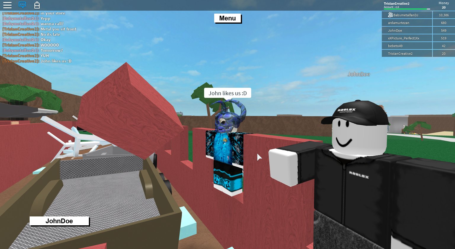 Tristancreative On Twitter I Met The God Himself Johndoe This One Has No Spaces 0 0 Real Or Fake Is It The Same Im With Baby Metal Fan Dj As Well In Lumber - roblox lumber tycoon 2 its john doe
