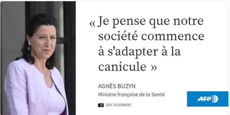 Donc je résume les messages d/l semaine:

Secrétaire d’état au numérique : faites moins de numérique 

Ministre à la santé : finalement la canicule, on s’y fait

Ministre a l environnement : si ça va mal, c’est de votre faute à tous

Bonnes vacances les membres du gouvernement!