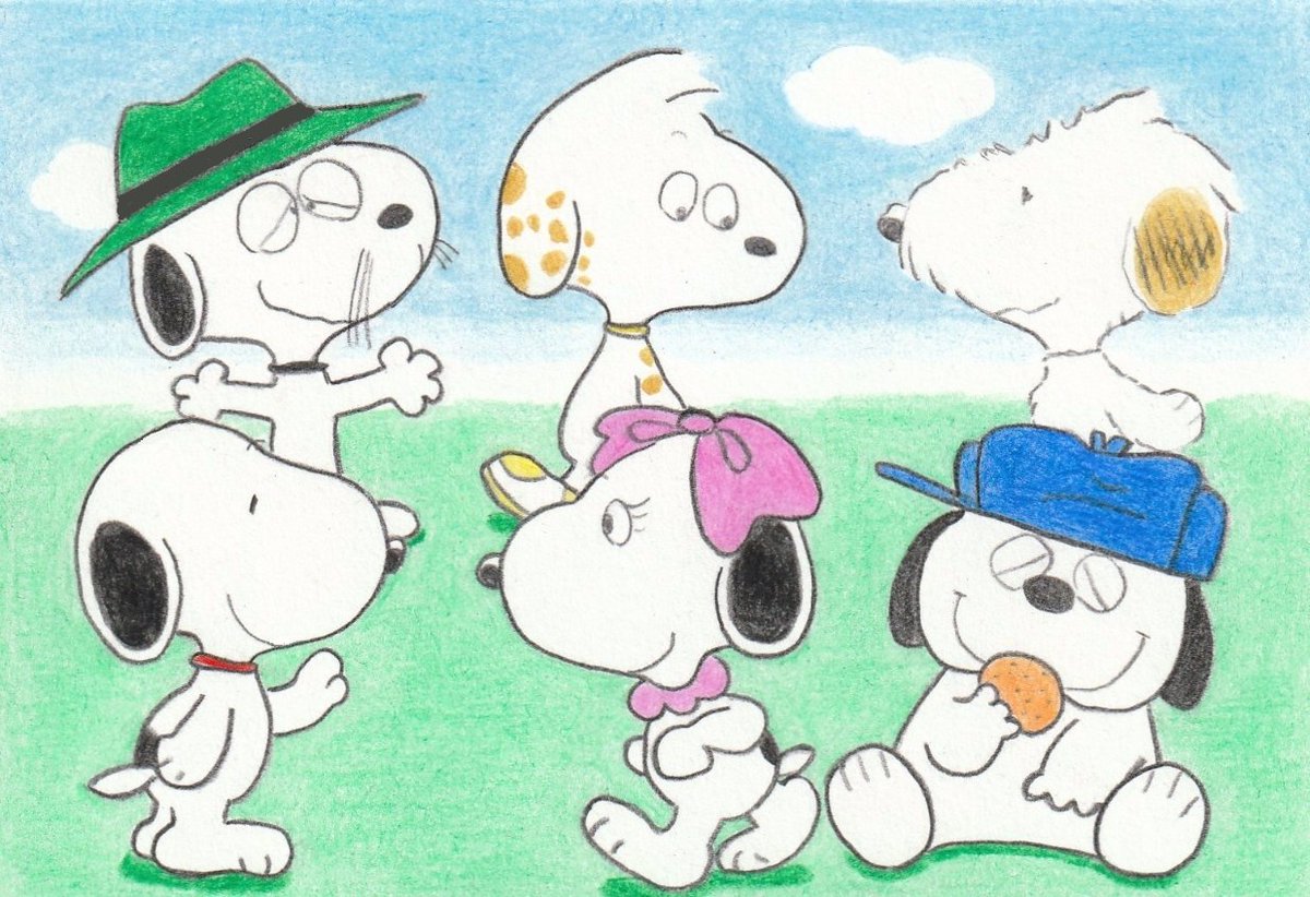 Sima Ar Twitter 8月10日はスヌーピーと兄弟たちの誕生日です Happy Birthday イラスト スヌーピー Illust Snoopy