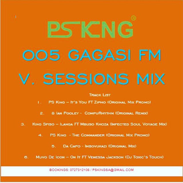 PSkingsa's tweet photo. PS KING | 005 GAGASI FM V. SESSIONS MIX
Tonight on @gagasifm with @djvumar #vsessions mix from 10pm to 1am . Featuring @ziphoofficial @infectedsoul_sa @kingsfiso @mbuso.khoza @dacaposa .
THE COMMANDER EP , Dropping Soon !
#thecommander #pscrew #psking #gagasifm #vsessions https://t.co/EznUs5UJ0C