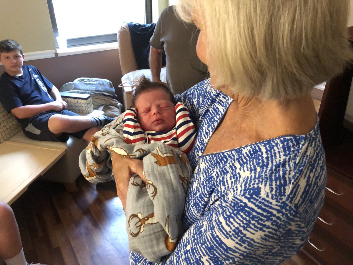 Lynne and our newest grandson. Welcome to the Jones family, Coop. Taylor, you did good. Thanks to you and Chip for bringing this bundle of joy into our lives.