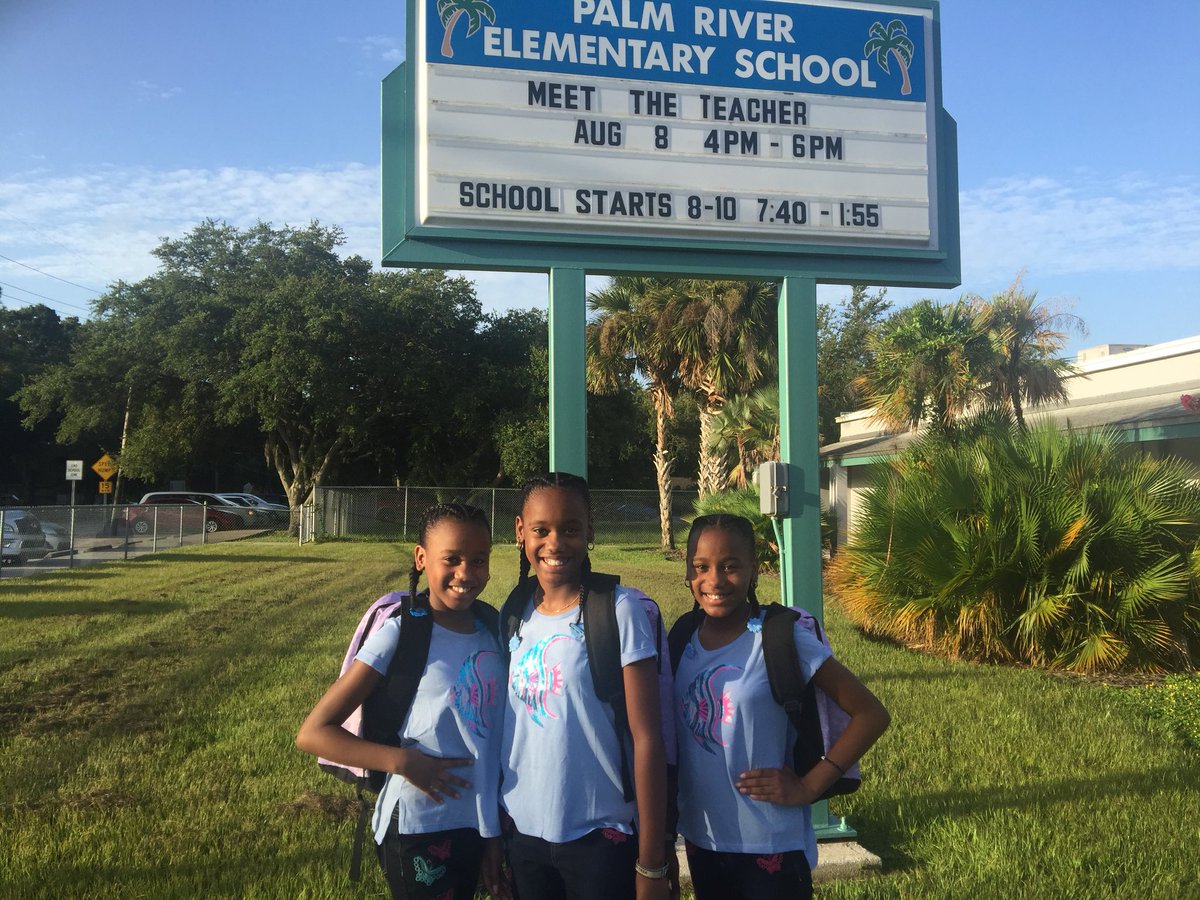 The James triplets are fifth graders this year! They have attended <a href="/HCPSPalmRiver/">Palm River</a> since kindergarten. Happy First Day of School <a href="/Jeff_Eakins/">Jeff Eakins</a> <a href="/HillsboroughSch/">Hillsborough Schools</a>