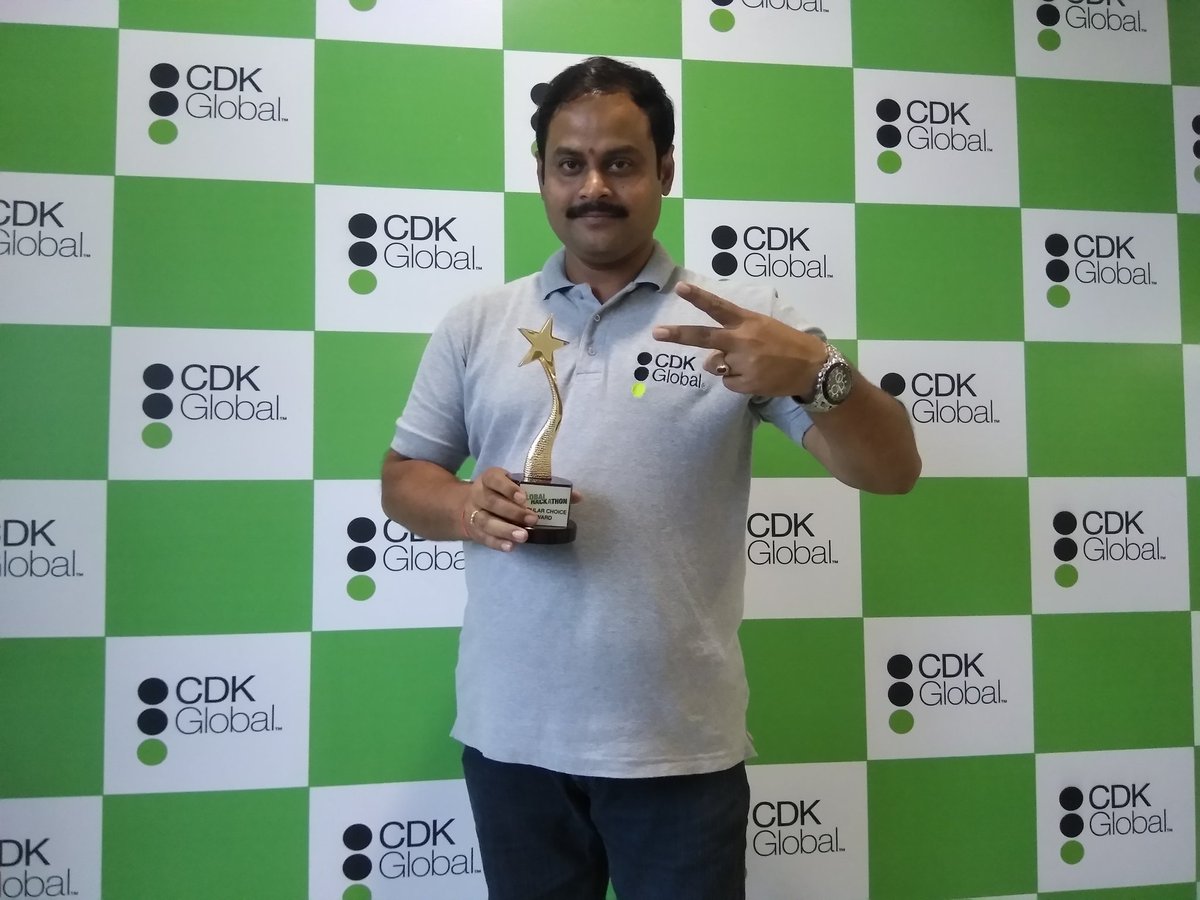 SureshKolisetty's tweet photo. #CDKGlobal #CDKHackathon
Won Most Popular choice award in Hackathon. https://t.co/qDMaG1qNV8