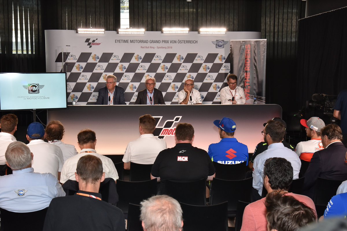 FIM_live's tweet photo. #WeTheRidersWTR campaign for safer roads launched by #FIM, @MotoGP and @EUmotorcycles at #AustrianGP  🏍️🛣️

@JohannZarco1 
@andreaiannone29 
@jackmilleraus 

More at https://t.co/bVeZUWveq5 

The campaign needs you at https://t.co/CM1pOx3leU 

Come and join responsible riders https://t.co/ErDVU51R6z