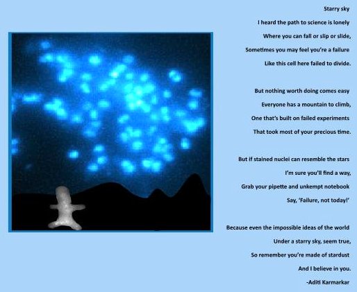 WormlockHolmes's tweet photo. Art in Science in #ATDBSTIFR from 2017 & 2018 from Aditi Karmarkar @aditi_karmarkar MSc student. The text in both highlight the journey of students in science- 'Why we do research' & 'Starry Sky'. https://t.co/8OVqiRYhmK