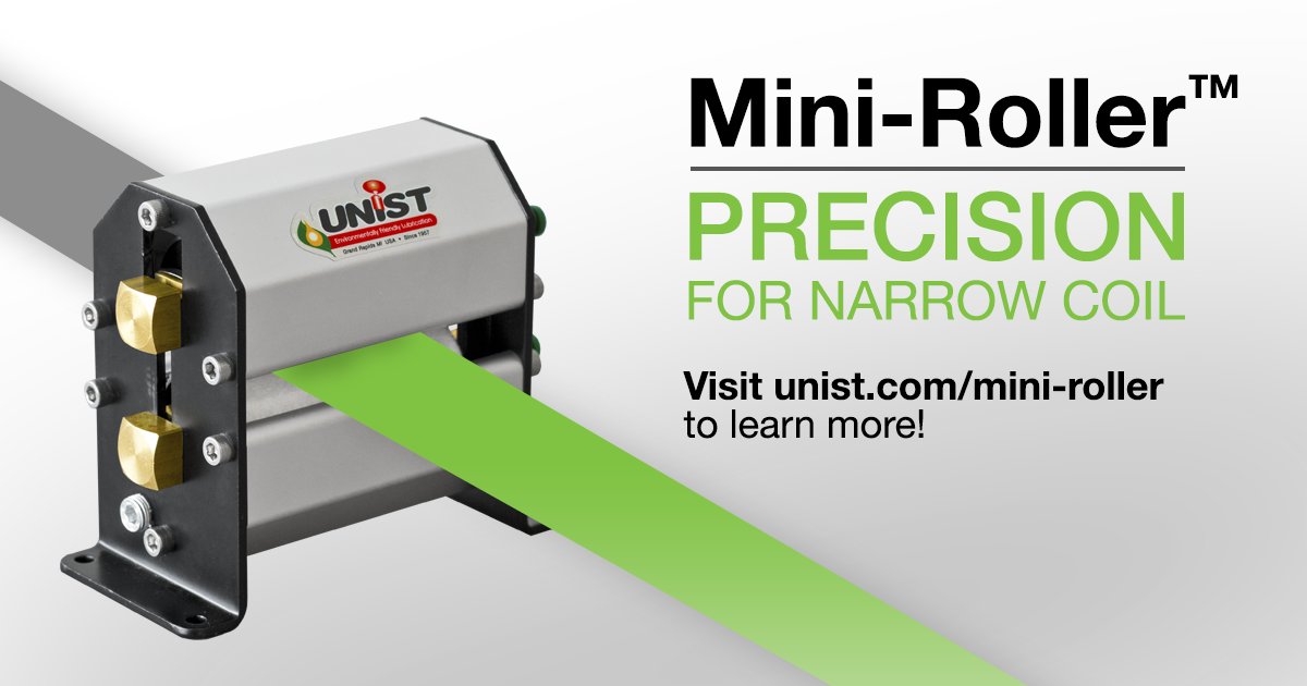 unistinc's tweet photo. Continuous lubrication for thin and narrow coil stock. Perfect for high-speed presses, small press windows and applications like punching, stamping, four-slide, and roll forming. #miniroller #metalforming #unistinc #narrowcoilstock

Learn more: https://t.co/ZSreyB0hv5 https://t.co/DUi8rH4uEP