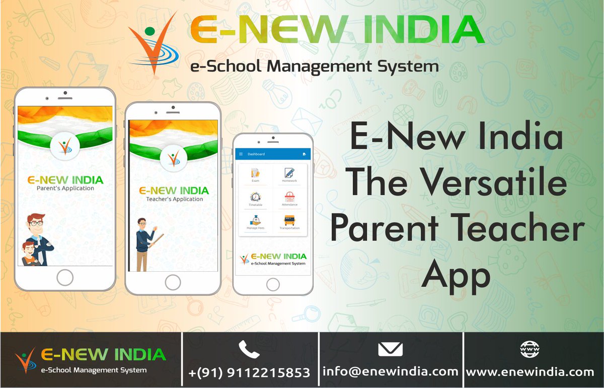enewindia2's tweet photo. E-New India app is an application that is really a boon to parents, teachers and school administration.

#OnlineSchoolSoftware #EnewIndia #SchoolERP
Visit to know more- https://t.co/gfA5lBcVqz https://t.co/AZxo87nD9w