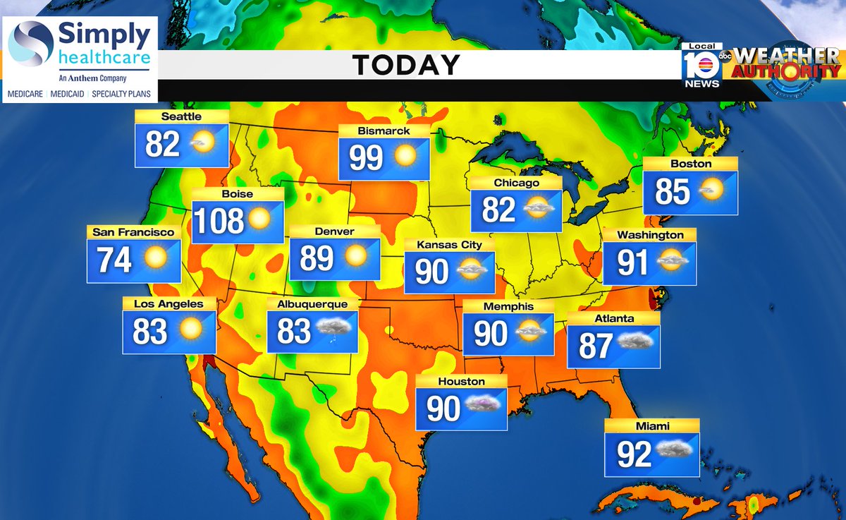 Here is the national forecast for today Presented by Simply Healthcare https://t.co/6s9e1uEmXJ