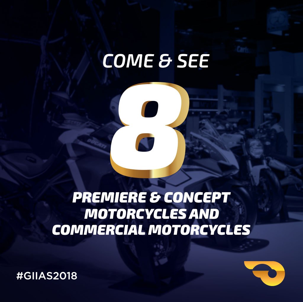 Ada 8 motor terbaru dan juga motor konsep akan diluncurkan .

#GIIAS #BeyondMobility#WorldClassAutoShowSeries#DriveinAugust #PameranmobilAgustus#GIIAS2018