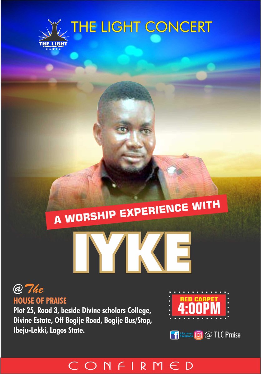 ConcertLight's tweet image. TLC POWER PACKED GOSPEL CONCERT 2018
Plsease come with friends and family. There will dance, music, music poem and lot more
Book your seat @ticketng .com