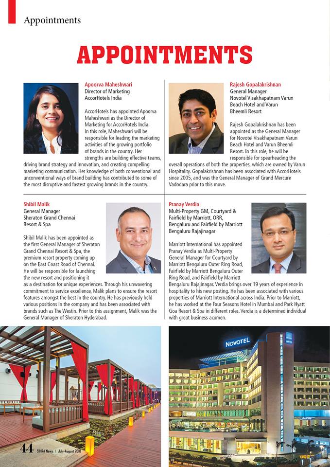 _SIHRA_'s tweet photo. New appointments in the industry. 
@Accorhotels @sheratonhotels @Novotelhotels @CourtyardbyMarr @FairfieldHotels 

#Movements #SIHRA https://t.co/yjdXPPGe1e