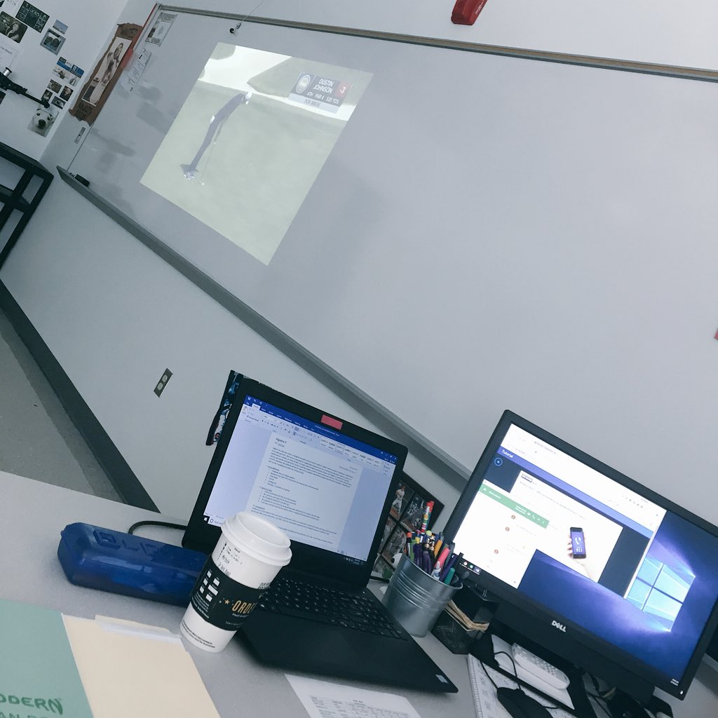 fzeleitman's tweet photo. Getting work done on this quiet Friday in the building... and taking advantage of having three screens. 💁🏼⛳️🏌🏼‍♂️ #dayoff #teacherlife #pgachampionship #letsgoDJ https://t.co/wnzAAwtszR