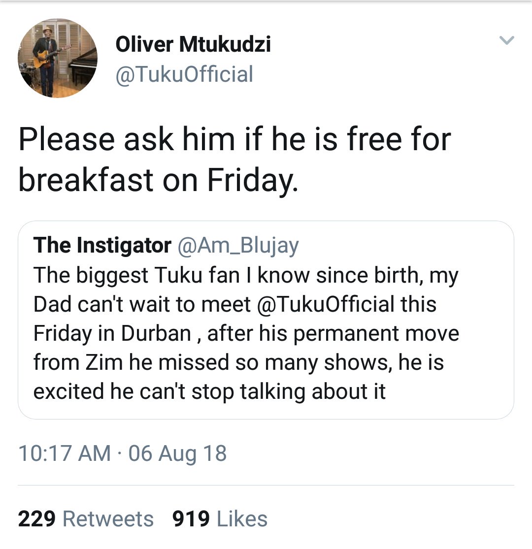 Am_Blujay's tweet photo. He made a promise and he kept it thanks, a big thank you to the Legend Oliver Mtukudzi for taking my dad to lunch today , 50+ plus albums to date yet you remain humble and make your fans feel special.. Special thanks to @walternson 🙏🙏🙏 https://t.co/EMOone0sBy