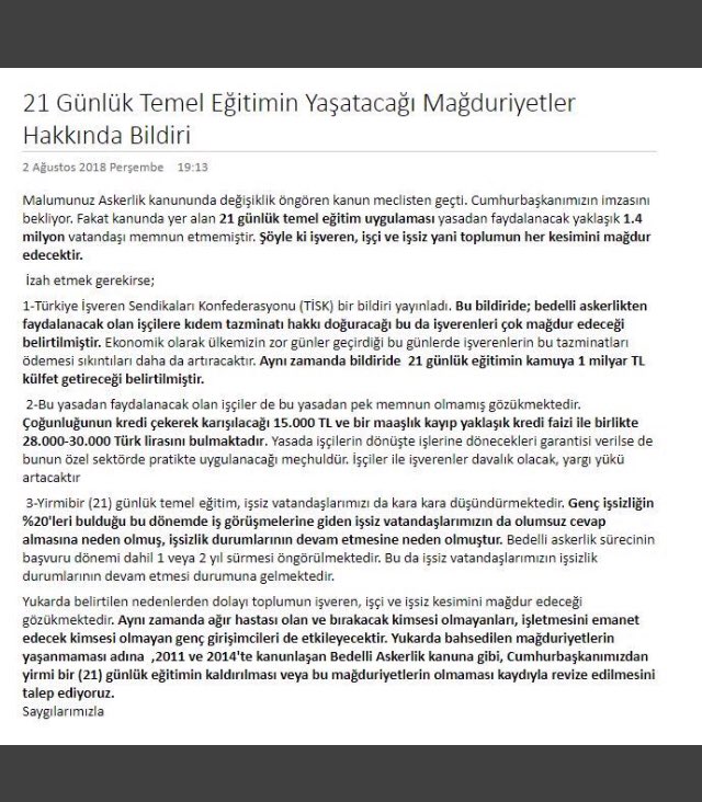 Bedelli Askerlik 2018 (@2018bedelli) on Twitter photo #21GünMağduriyeti BİZİ DUYUN !... <a href="/RT_Erdogan/">rt_erdogan</a> <a href="/Slm_Yzc/">Selma YAZICI🇹🇷💛❤️</a> <a href="/fatihaltayli/">Fatih Altayli 🔴🇹🇷</a> <a href="/Akparti/">AK Parti</a> <a href="/MHP_Bilgi/">MHP</a> <a href="/ikalin1/">İbrahim Kalın</a> <a href="/dbdevletbahceli/">Devlet Bahçeli</a> <a href="/tcsavunma/">T.C. Millî Savunma Bakanlığı</a> <a href="/trthaber/">TRT HABER</a> <a href="/mahirunal/">Mahir Ünal 🇹🇷</a> <a href="/MemurSenKonf/">Memur-Sen</a> <a href="/turanbulent/">Bülent TURAN</a> <a href="/Mustafa_Destici/">Mustafa Destici</a> <a href="/KucukkayaIsmail/">Ismail Kucukkaya</a> <a href="/fatihportakal/">fatih portakal</a> <a href="/Haberturk/">Habertürk</a> <a href="/ntv/">NTV</a> #BedelliAskerlik #21GünMağduriyeti BİZİ DUYUN !... <a href="/RT_Erdogan/">rt_erdogan</a> <a href="/Slm_Yzc/">Selma YAZICI🇹🇷💛❤️</a> <a href="/fatihaltayli/">Fatih Altayli 🔴🇹🇷</a> <a href="/Akparti/">AK Parti</a> <a href="/MHP_Bilgi/">MHP</a> <a href="/ikalin1/">İbrahim Kalın</a> <a href="/dbdevletbahceli/">Devlet Bahçeli</a> <a href="/tcsavunma/">T.C. Millî Savunma Bakanlığı</a> <a href="/trthaber/">TRT HABER</a> <a href="/mahirunal/">Mahir Ünal 🇹🇷</a> <a href="/MemurSenKonf/">Memur-Sen</a> <a href="/turanbulent/">Bülent TURAN</a> <a href="/Mustafa_Destici/">Mustafa Destici</a> <a href="/KucukkayaIsmail/">Ismail Kucukkaya</a> <a href="/fatihportakal/">fatih portakal</a> <a href="/Haberturk/">Habertürk</a> <a href="/ntv/">NTV</a> #BedelliAskerlik