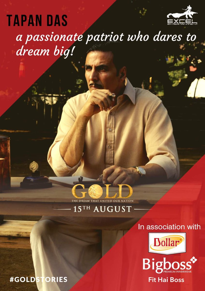 Bhushanadhau1's tweet photo. Tapan Das , A Passionate Patroit Who Dares To Dream Big
#GoldStories With @DollarBigboss
Watch Gold This Independance Day In Cinemas Near You
@excelmovies #5DaysToGold https://t.co/RQ7YUIKXUI