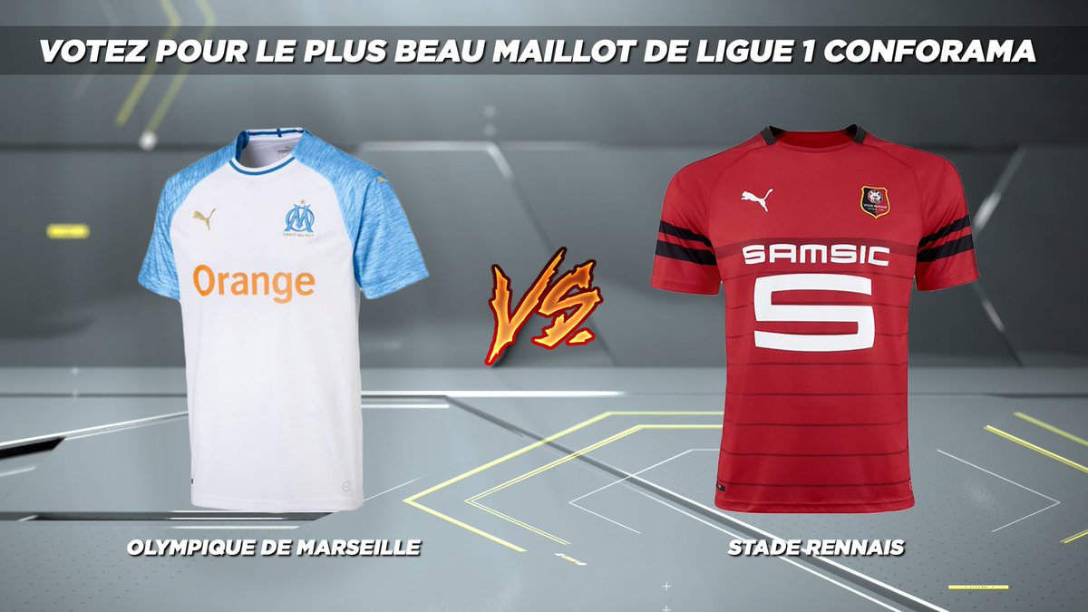 beINLigue1Confo's tweet photo. [@Ligue1Conforama] 🗳️ Votez pour le plus beau maillot ! 👕 
🔁 RT pour celui de @OM_Officiel
❤️ Aime pour celui du @staderennais 

#beINLIGUE1Confo https://t.co/9LoH6OodVw