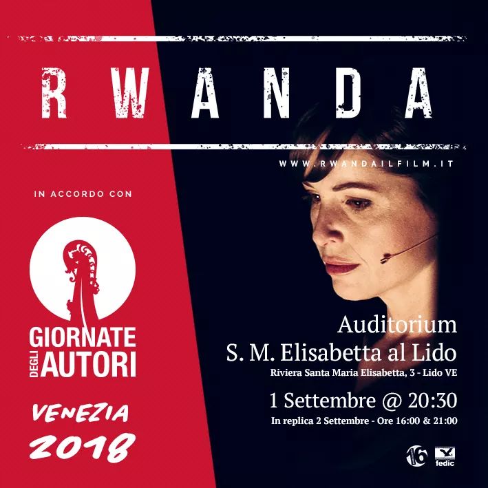 sedicicorto's tweet photo. In accordo con @giornate, con il sostegno di #Sedicicorto e #FEDIC, il film #Rwanda sbarca a Venezia!
I nostri complimenti al regista #RiccardoSalvetti e a @MarcoCortesiTwi https://t.co/ixpEhVGRtE