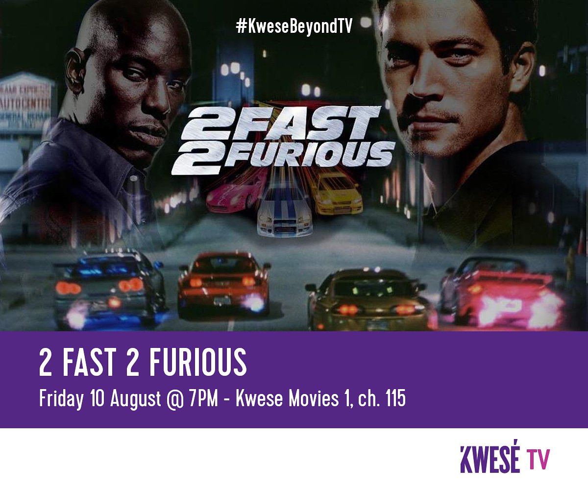 Kwese_NG's tweet photo. Don't forget that we continue our weekly #FastandFurious dose with the second in the series, #2Fast2Furious.
It's on #Kwesé Movies 1 ch. 115 tonight at 7pm.
#KweseBeyondTV
#WeGotThis
#KweseTakeControl https://t.co/E1Lgy2w9S8