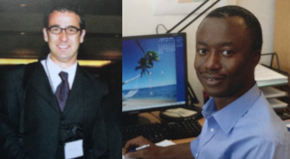 WMUHQ's tweet photo. Continuing #WMU35 years looking at 2009 &amp; the first #PhD graduates: Dr. Mikis Manolis &amp; Dr. Michael Manuel. WMU’s flexible programme allows for candidates to be based at the University or elsewhere, such as their place of employment. Learn more at https://t.co/wMOCBYwmbO https://t.co/PxpOx3smOj