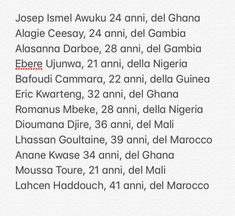 Chi lavorava nei nostri campi di pomodori. 

I nomi. E i cognomi.