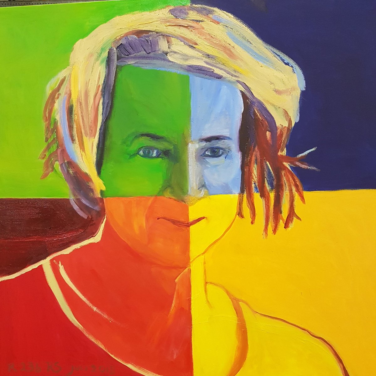 Zo. Schilderij van mijn jongste zus Beatrijs. Dat hangt volgende week rond deze tijd nog nat (olieverf) in <a href="/Culturaede45/">Cultura Ede</a>