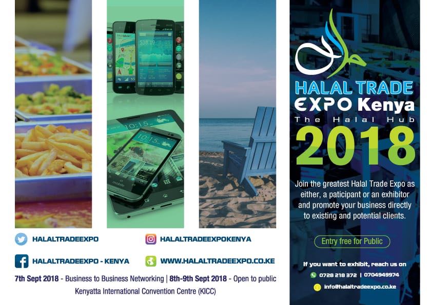 AonjelaPel's tweet photo. Be part of the halal Trade Expo Kenya from the 7th to 9th September 2018 at KICC. #halalchallenge @HalalTradeExpo https://t.co/cG9qXuq1Bd