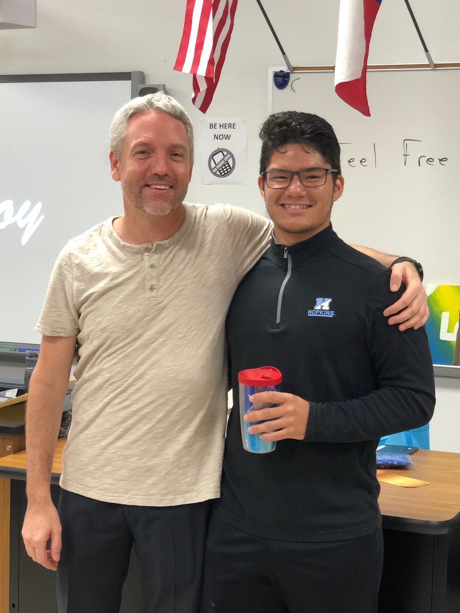 Brandon Fermin, stellar calculus student visiting Mr. French showing the love. #taylorpride247 #be the legacy #jeths21