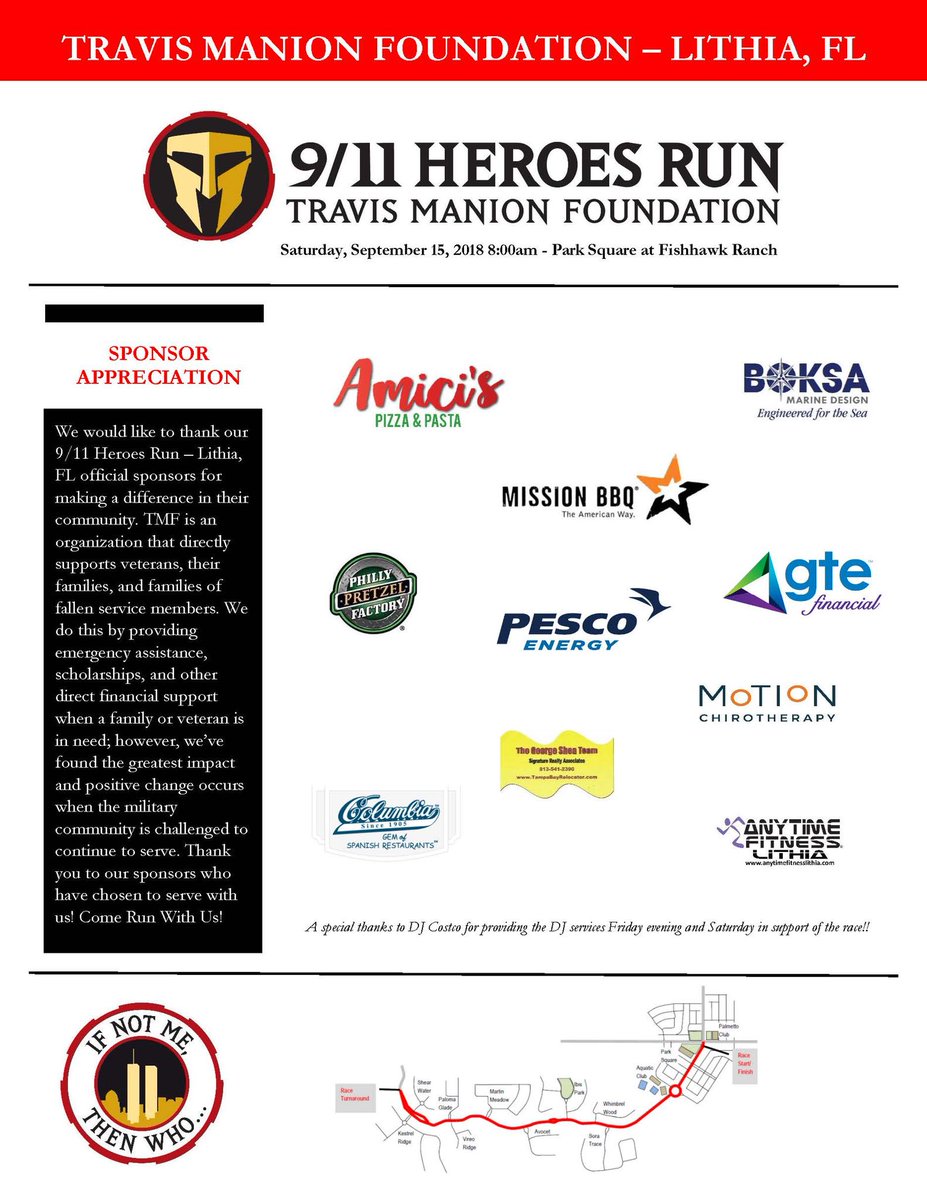 Can’t thank our sponsors enough! Our support continues to grow and the impact is felt at <a href="/TMFoundation/">Travis Manion Foundation</a> !! Be a part of something special! Come Run With Us!! travismanion.org/community-enga…