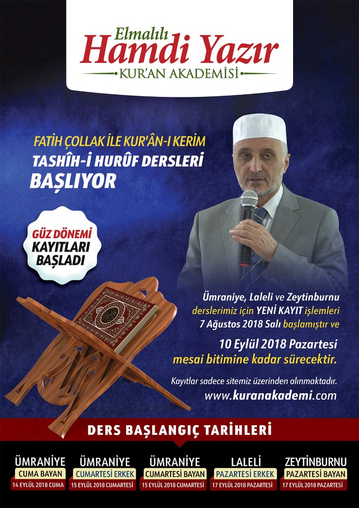 2018-2019 Dönemi Kayıtları Başladı kuranakademi.com