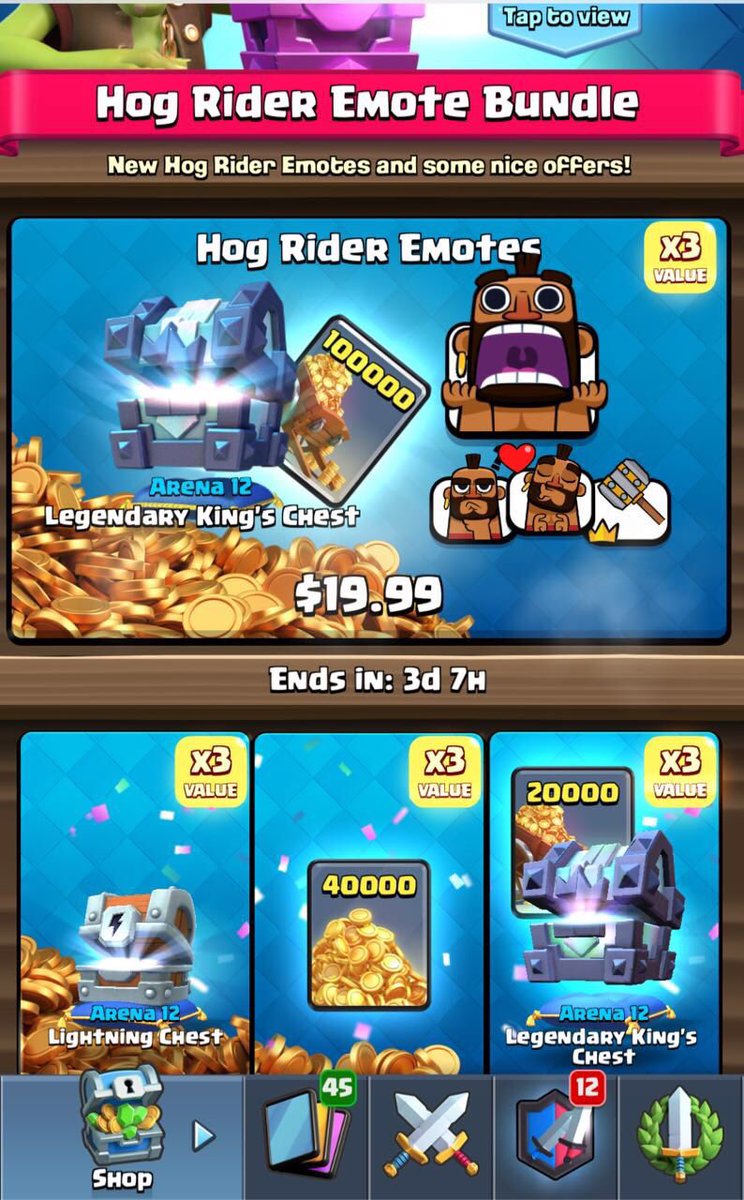 🚨¡SORTEO!🚨
Pack de emojis de Monta🐷 + 100k Oro + Cofre del Rey Legendario🤭
Requisitos:
- Dar Rt 🔃
-  Dar Like ❤
- Seguirme 🙊

Final del sorteo 12 de Agosto.