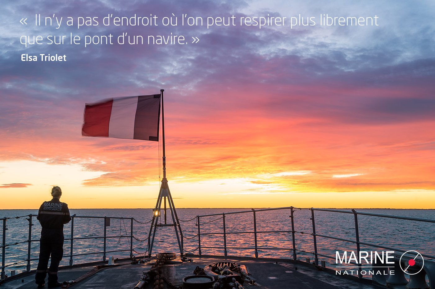 Marine Nationale Citation Il N Y A Pas D Endroit Ou L On Peut Respirer Plus Librement Que Sur Le Pont D Un Navire Elsa Triolet T Co Ddbcsdaewn Twitter