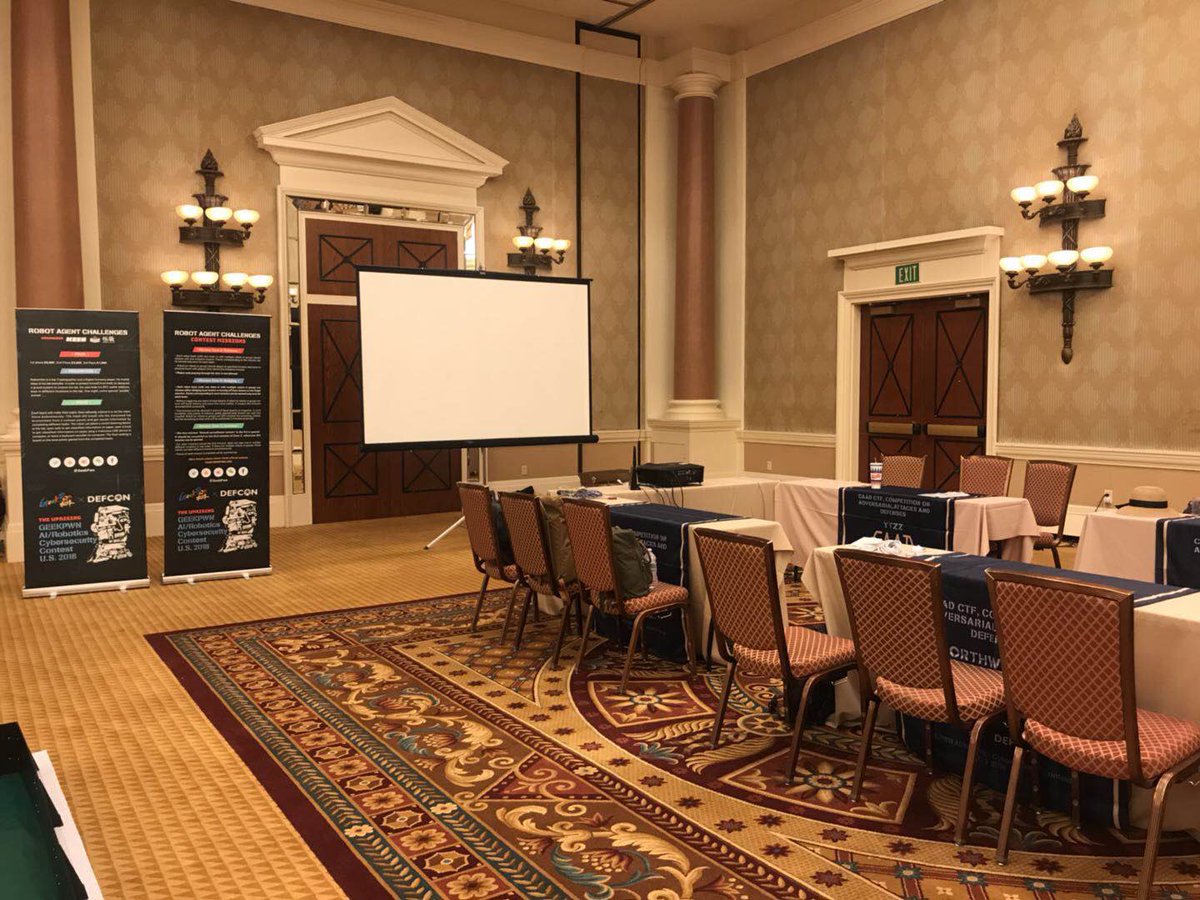GeekPwn's tweet image. You can find us @defcon Caesar s’ this morning, from 1000 to 1300, Main Stage of Contest Area.#GeekPwn #Defcon #CAAD