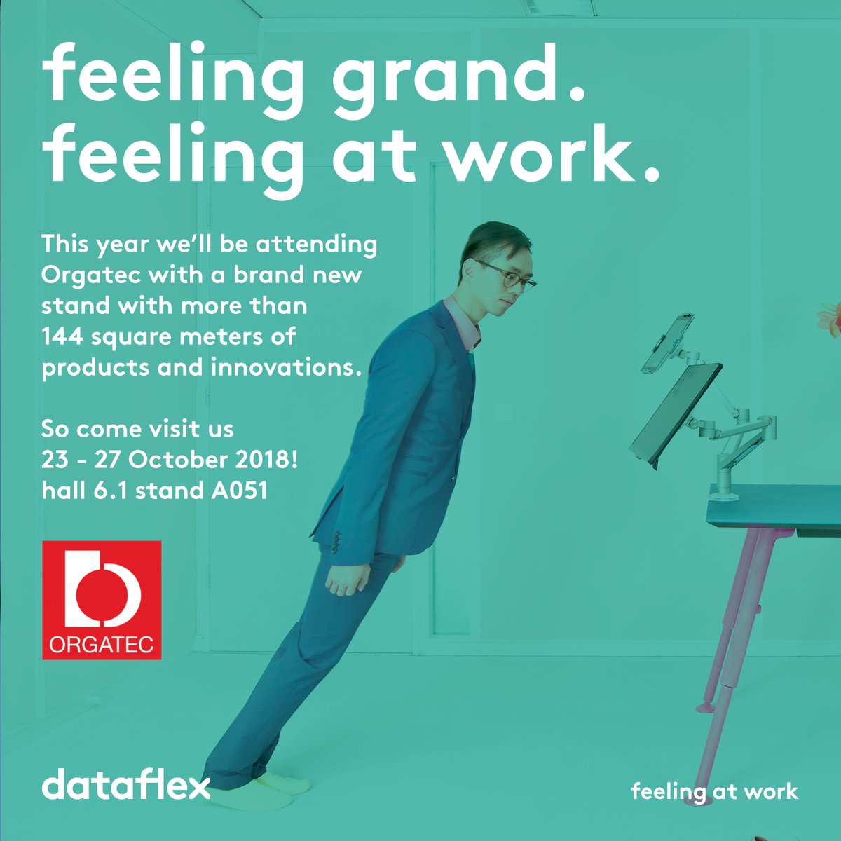 feelingatwork's tweet photo. This year we’ll give our vision on work culture at Orgatec. Stop by to learn, discover and play at our stand. Hall 6.1 stand A051. 
#feelingatwork #feelinggrand #orgatec https://t.co/UmkF3IbMth