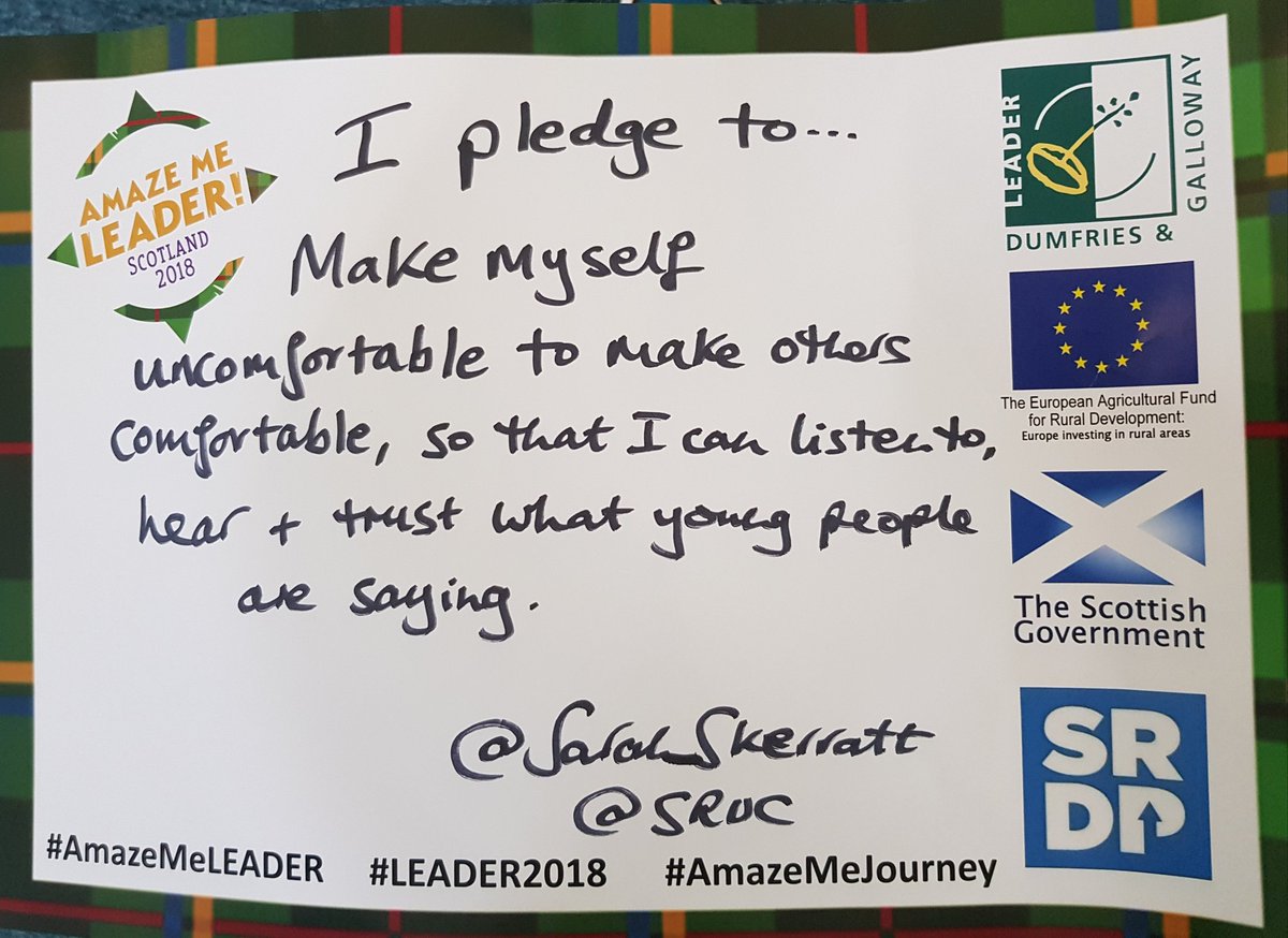 sarah_skerratt's tweet photo. My "public pledge" today @AmazeMeLEADER #LEADER2018 #AmazeMeLEADER @SRUC @MairiGougeon https://t.co/oL5dfSK1W2