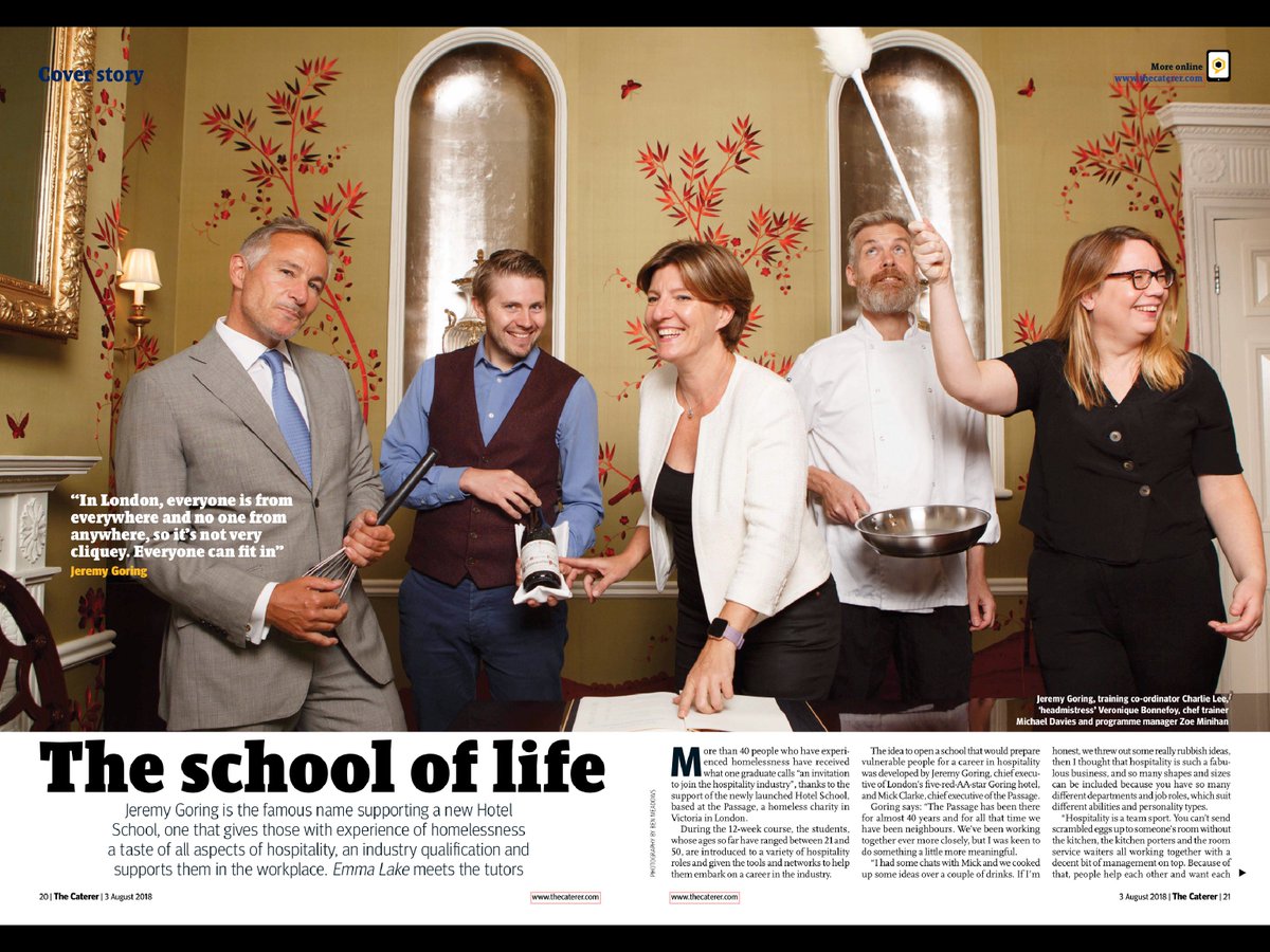 COOKABILITYnow's tweet photo. Cookability is delighted to work with Hotel School - the London-based venture helping people touched by homelessness qualify and work in the hospitality industry. Great news: We made the cover of this week’s The Caterer magazine! (With @COOKABILITYnow director on frying pan!) https://t.co/kOqGxIJwgs