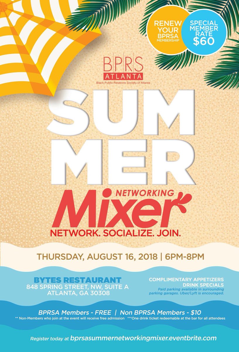 bprsatlanta's tweet photo. Who's up for new connections, sampling great complimentary food and fun beverages? See you on the 16th! #BPRSATLANTA #BPRSATL #Networking #PRrocks #ATLPR https://t.co/Ul8V3IFlJB