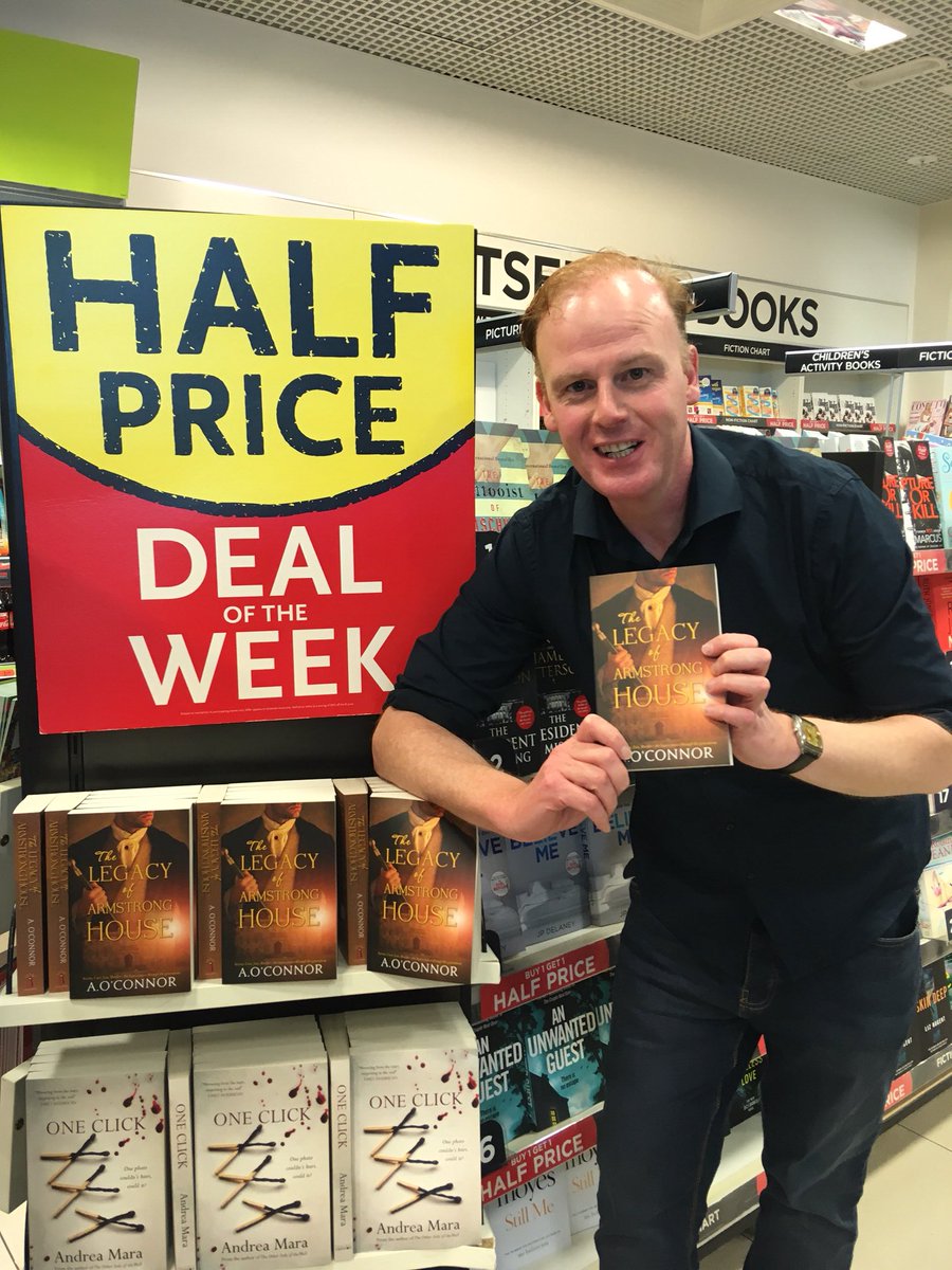 PoolbegBooks's tweet photo. Huge thanks to @HeidiNiMhurchu for welcoming Andrew O’Connor at @WHSmith @DublinAirport yesterday. #TheLegacyOfArmstrong house is their Deal of the Week 📖 #irishfiction #historicalfiction #bighousebooks #booksellersarethebest https://t.co/0qP9vtC7Al