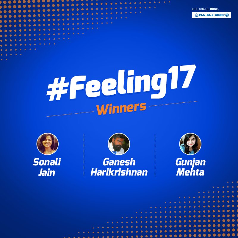 bajajlife_in's tweet photo. Congratulations to all the winners of our #Feeling17 contest: @sonali31104, @Johnson_Ganesh and @mehtamadonna and a big thanks to everyone who participated. Stay tuned for more updates on our next contest. https://t.co/oH89NGa5xj