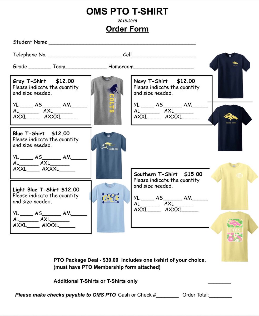 Good Friday afternoon! Order forms for t-shirts came home with the students today, so please look over those and fill them out according to your student's needs! Thank you so much for your support of the PTO!