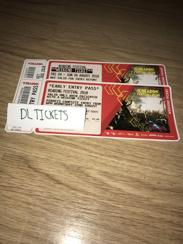 DlTickets's tweet photo. We are selling reading tickets. We have weekend tickets and early birds ready. PM for more info. Be quick before they go! And if you are looking to sell tickets please also send us a PM https://t.co/NfNtKesc2a