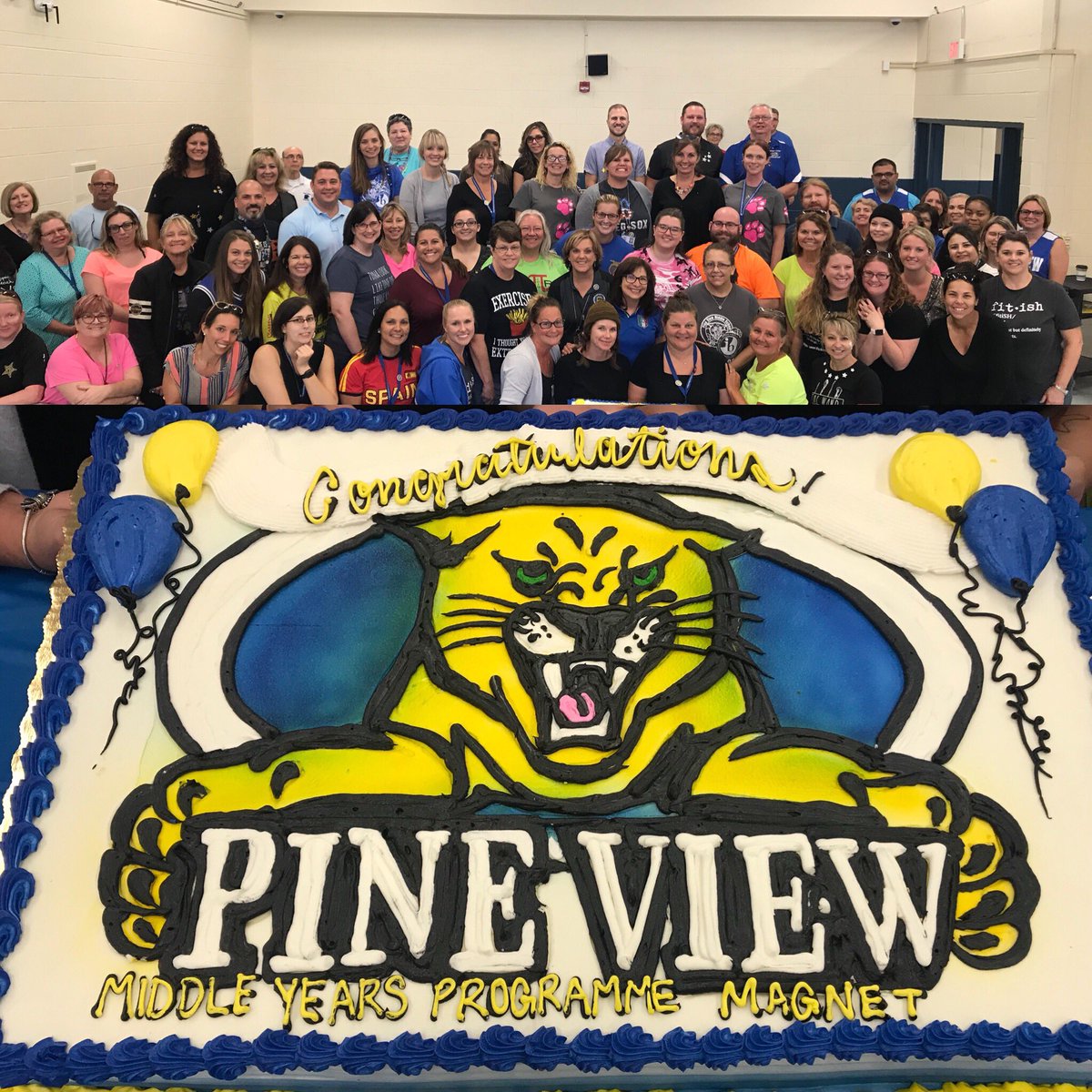 PineViewMiddle's tweet image. Celebrating an IB MYP World School Staff! #ibstrong #pantherproud #collaborativeculture #lovethesePanthers 🐾💙🎉🎊