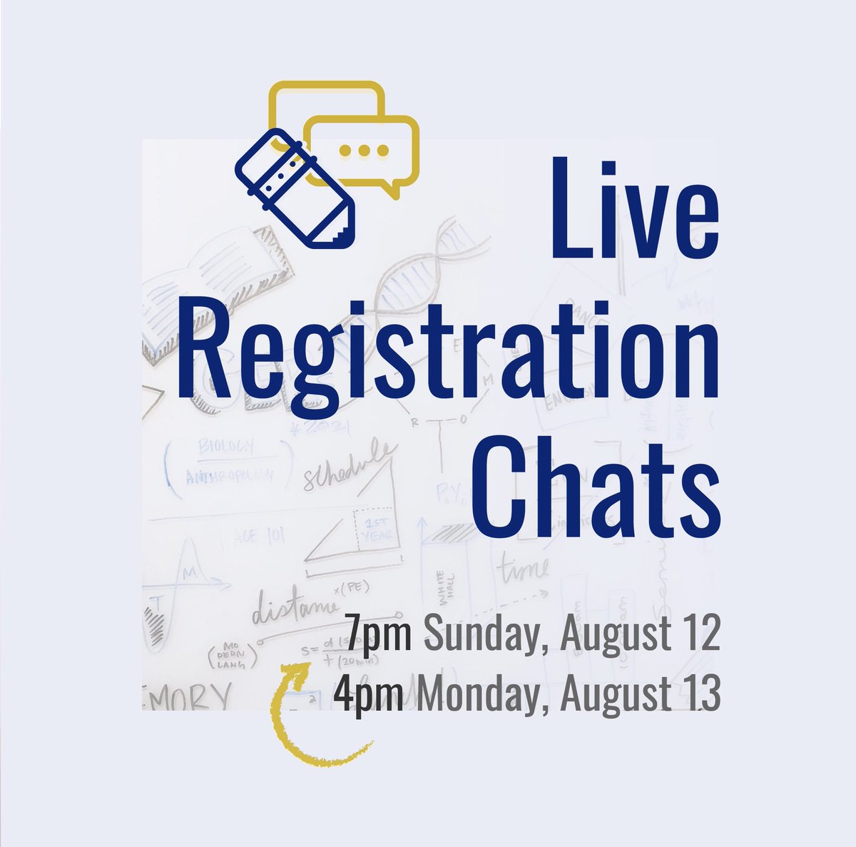 TowardEmoryATL's tweet photo. 💬 We’re going live to help answer your questions related to building your first schedule! Tune into https://t.co/x8nuRvNWby on Sunday at 7PM EST and Monday at 4PM EST to get your questions answered! 💬 https://t.co/0kAzxFCE48