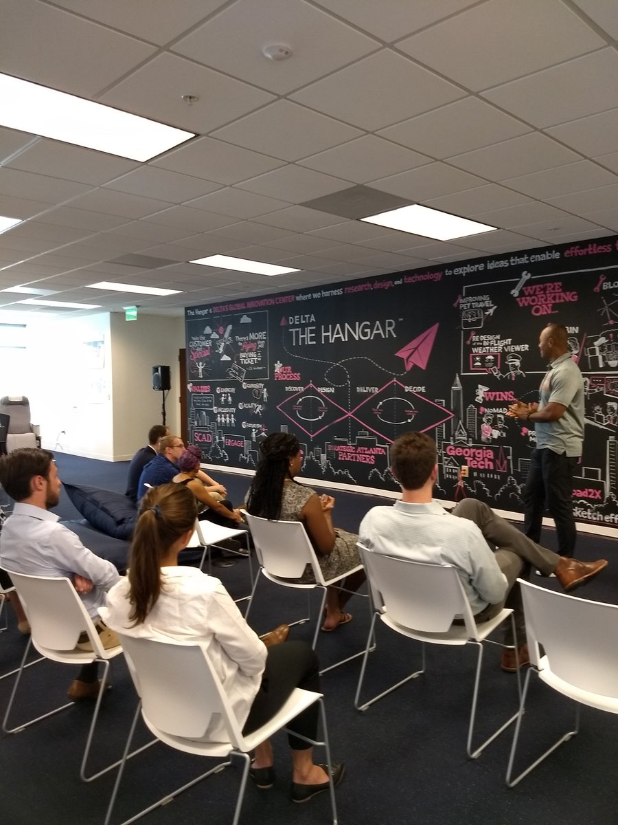 morganbroome's tweet photo. MBA Class of 2020 at The Hangar, Delta's Tech Square Innovation Center @GeorgiaTechMBA https://t.co/BgBso3dKmK