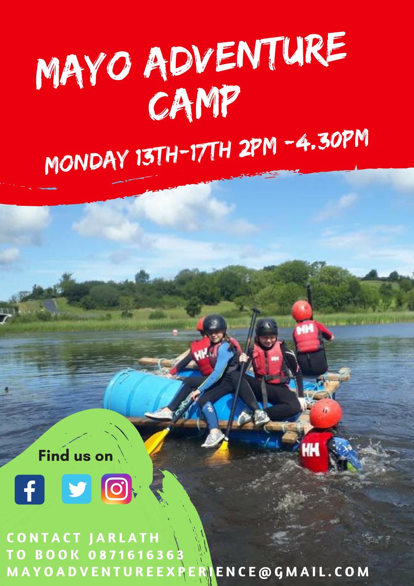 adventure_mayo's tweet photo. *** Last chance ***
Still a chance to join our last camp of the summer.This is where the kids can come and participate in a real adventure that will help them grow and learn. We get them off technology for a few days, they will be exhausted but love every minute of it! https://t.co/4YQMDZekcL
