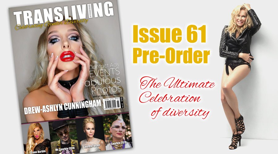 TransLiving1's tweet photo. PRE-ORDER* Transliving 61 in PRINT & for a limited time only SAVE 20%.....Order yours now by clicking here: https://t.co/l4IQFUZzYF Featuring cover stories from @drew_ashlyn @TempestaCouture @SparkleWeekend @NikkiExotika @TheLaurenFoster #transgender #trans #translivingmagazine https://t.co/IakUwnG68w