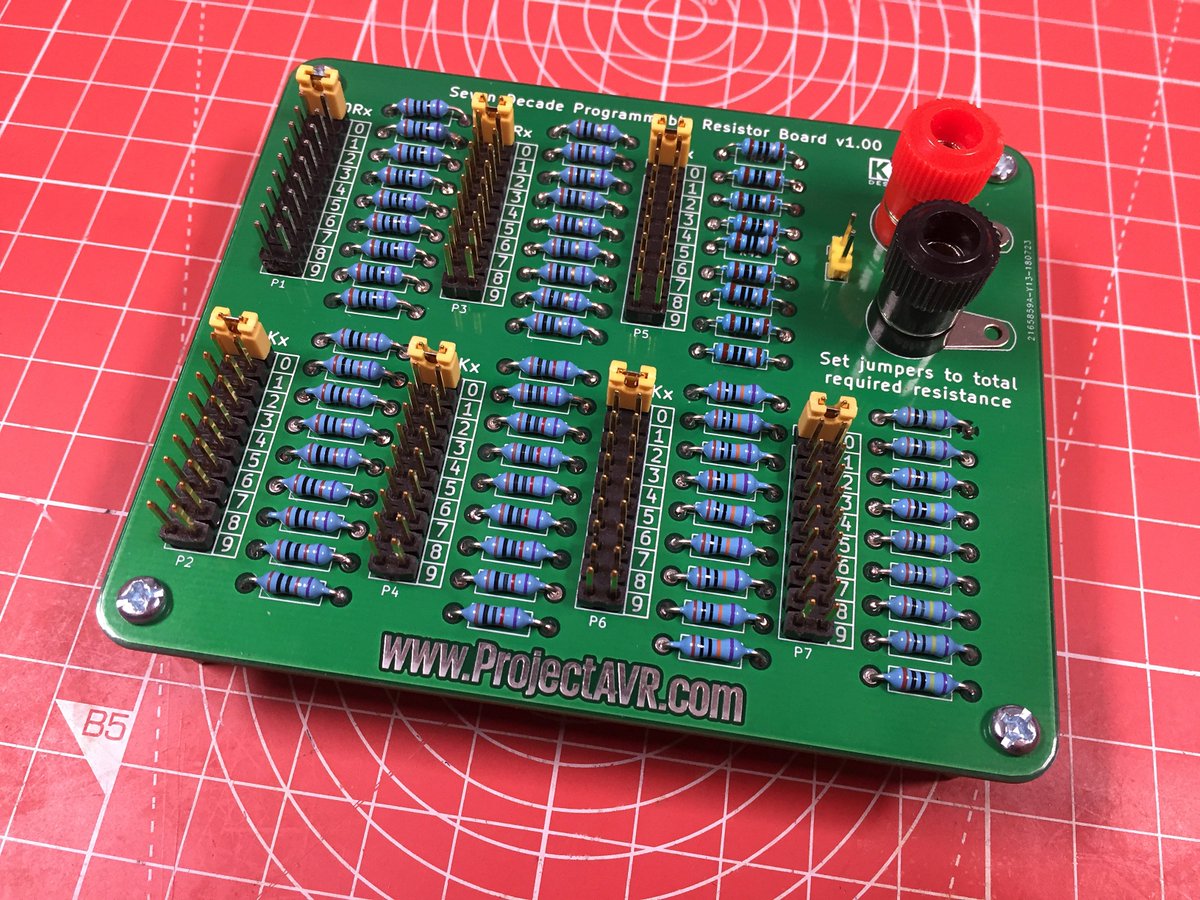 Project_AVR's tweet image. 7 Decade Programmable Resistor Board v1.00 - Design files available on: projectavr.com/esp-01-esp-03-… Free for any use. #educational #homebrew