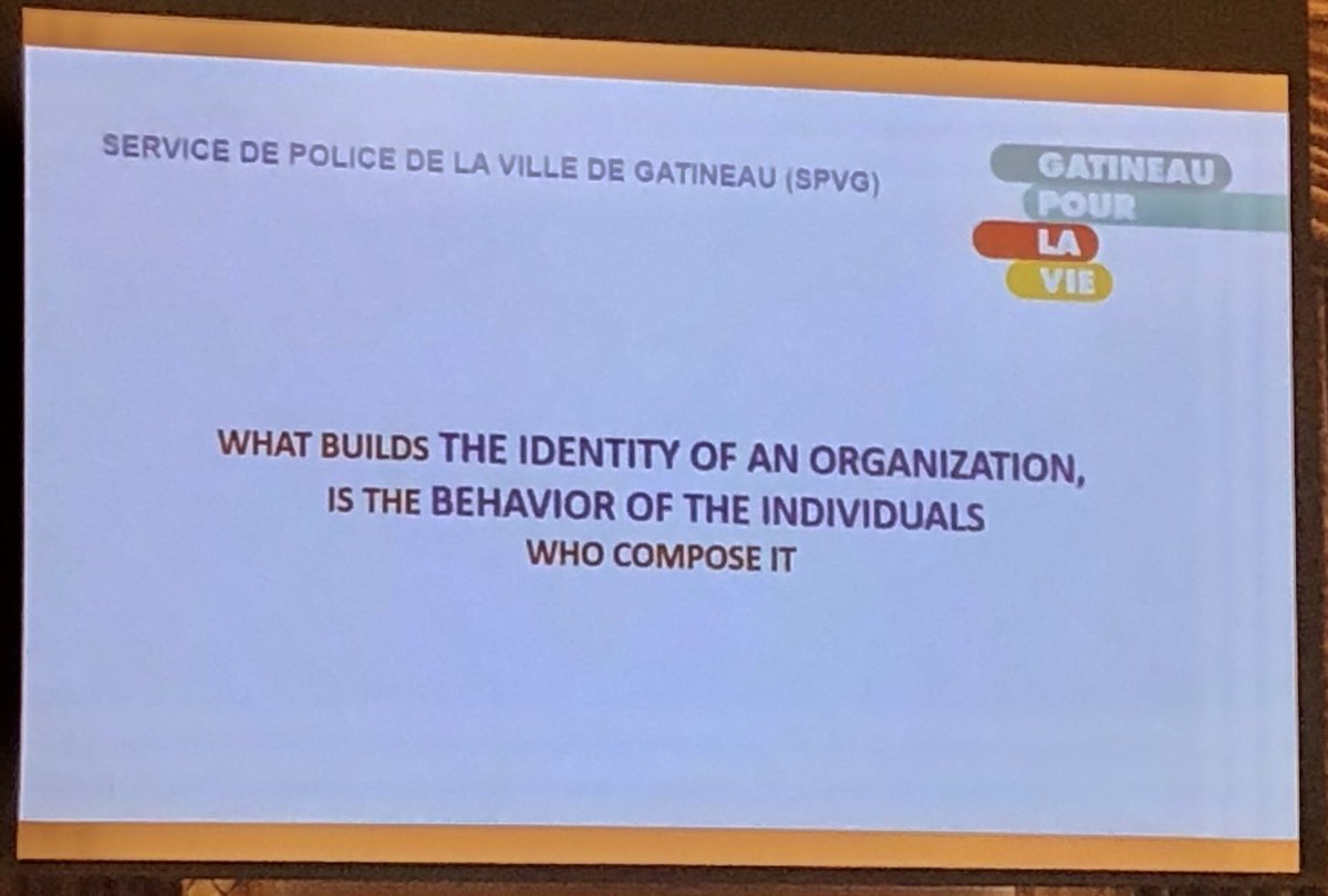 StevePCanada's tweet photo. Gr8 presentation “Embedding an Ethical Framework into the Culture of Police Organizations Today and Into the Future” @ChiefNeilDubord @DeltaPolice and Deputy Francois Duguay @policeGatineau #CAPG2018 @DrKatyKamkar @CACP_ACCP @CAPG_ACGP @harelmario https://t.co/GPPYx7qsUP
