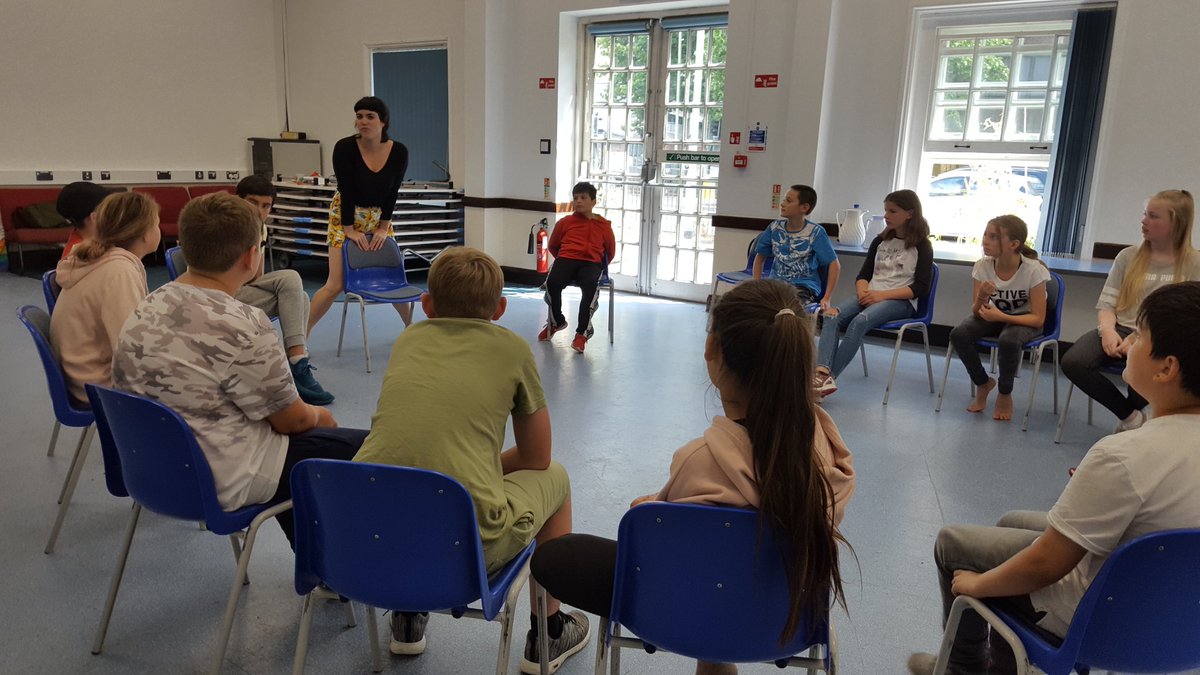 SwindonStory's tweet photo. A perfect last day of the first week of our #SharingSwindonsStory HLF Young Roots project... It's been such a brilliant week!  Today we had fun at the ATB Skate Warehouse, visited the 175 mural at Cambria Bridge Park for inspiration and had visit from @PrimeTheatreUK #Swindon https://t.co/pZj0lic1tG